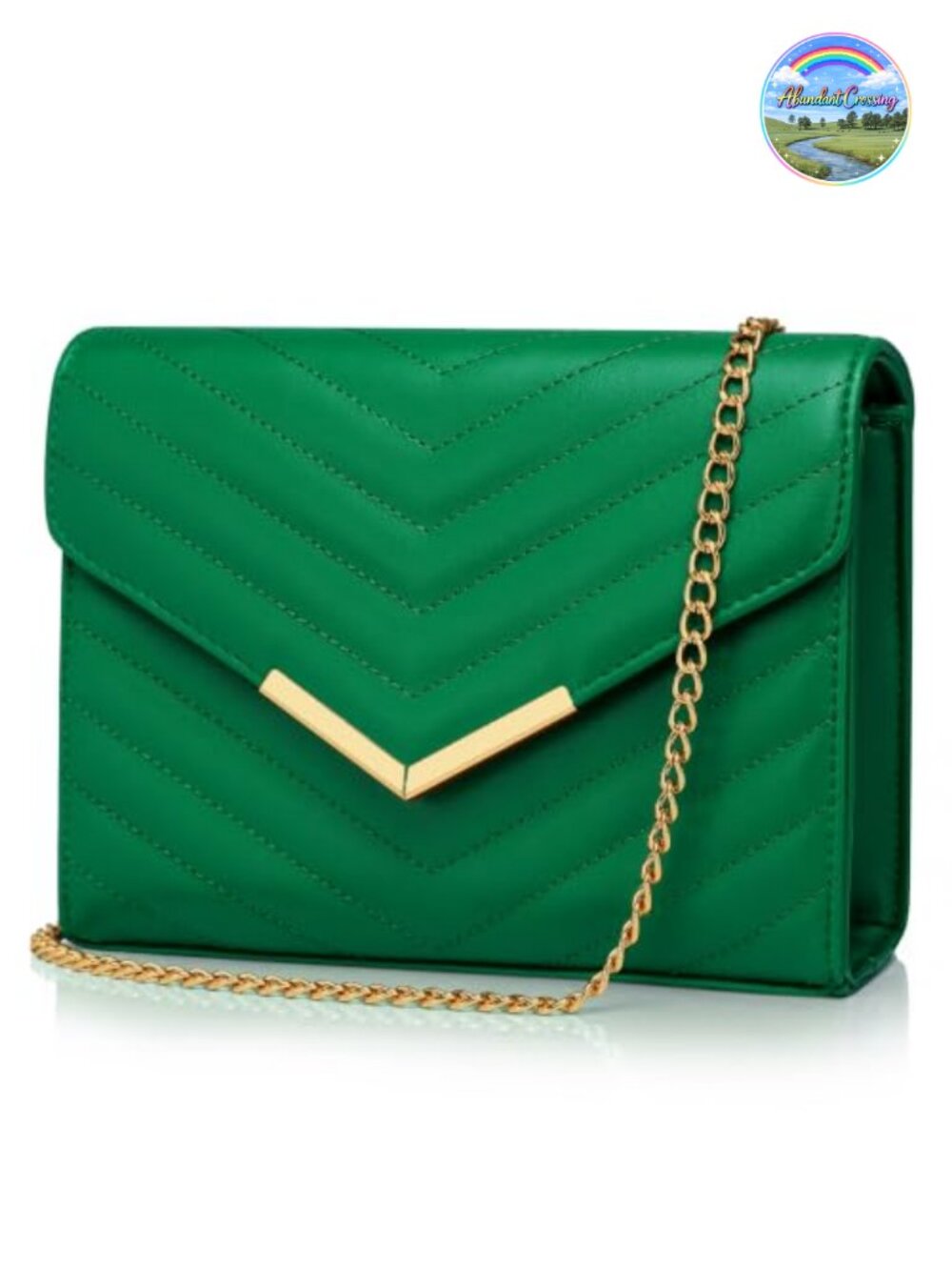Faux Saffiano Leather Clutch Evening Bag with Detachable Chain Strap